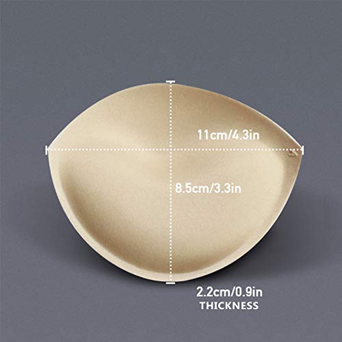3 Pack Almohadillas para Sujetador, Rellenos Extraíbles para Bikinis, Sujetador Deportivo Push-up Semicírculo Recomendabe para Copa B/C (3 Colores Grueso)