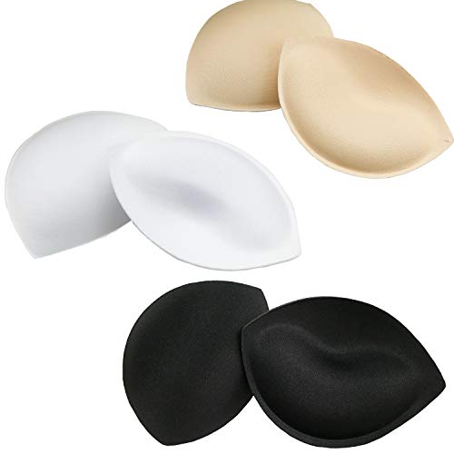 3 Pack Almohadillas para Sujetador, Rellenos Extraíbles para Bikinis, Sujetador Deportivo Push-up Semicírculo Recomendabe para Copa B/C (3 Colores Grueso)