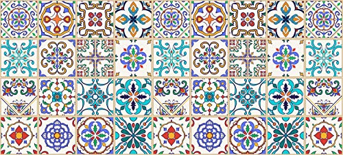 Alfombra VINILICA Estampada Vinilo DE PVC FÁCIL Limpieza Antideslizante Acolchada BALDOSA HIDRÁULICA Vintage (40x60cm)