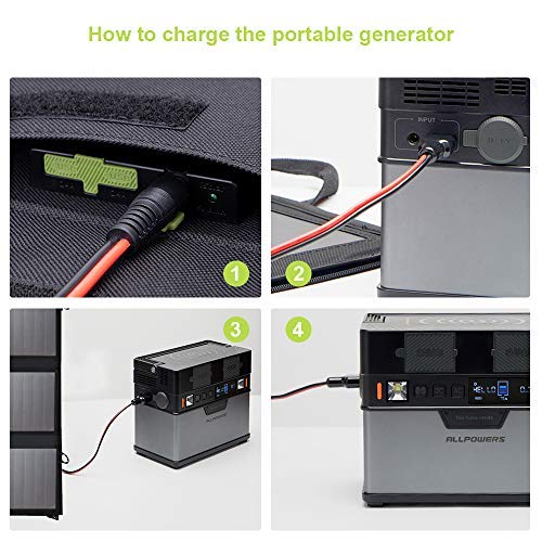 ALLPOWERS Cargador Solar Portátil del Panel 100W 18V 12V Plegable USB Y Un Cargador De Batería Solar del Puerto De DC para Los Teléfonos Móviles del Ordenador Portátil del