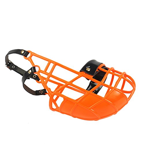 Amordazar Don Pare modelo 101 en Orange siempre es posible beber, ideal para funcionamiento libre, perrera, jaula, carreras de perros, coche, protección del cebo venenoso por Amathings
