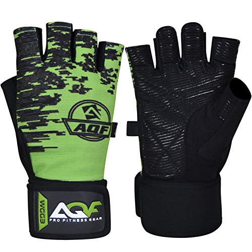 AQF Guantes Gimnasio para Levantamiento de Pesas Muñequera de 50 cm liviano Guantes Gym para Levantamiento de Potencia, Entrenamiento físico Cruzado