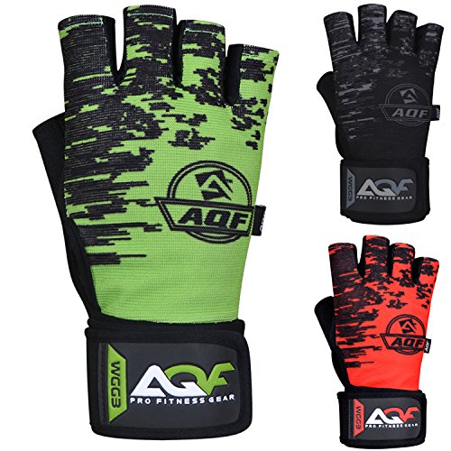 AQF Guantes Gimnasio para Levantamiento de Pesas Muñequera de 50 cm liviano Guantes Gym para Levantamiento de Potencia, Entrenamiento físico Cruzado