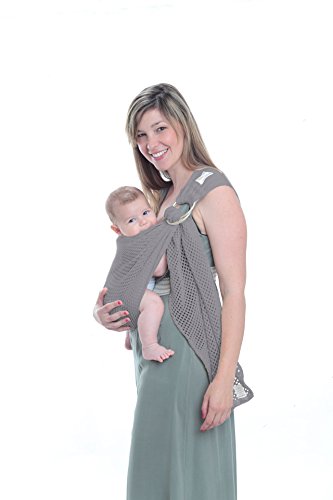 Bandolera de malla, bandolera portabebé, bandolera de anillas Amarsupiel - Gris