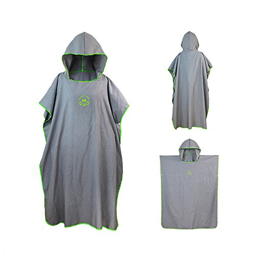 Bata de microfibra ele Eleoption con capucha, compacta y ligera, ideal como toalla de cambio para la playa, vacaciones, viajes, surf, talla única