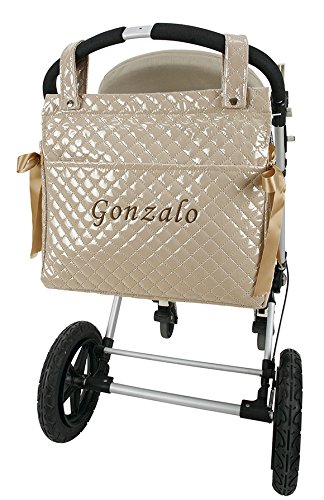 Bolso talega lactancia personalizado con nombre bordado para carro regalo de un babero