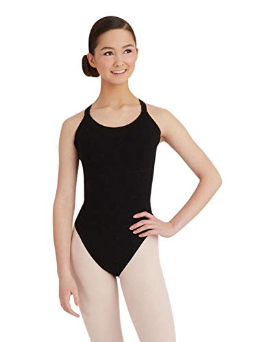 Capezio Maillot de doble correa para mujer - negro - M