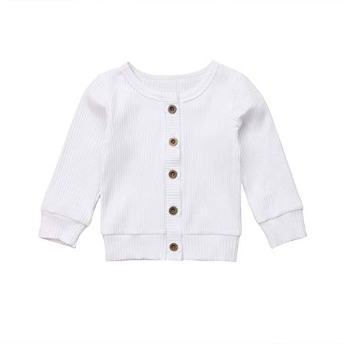 Cárdigan Bebé Niñas Chaqueta Punto para Niñas Rebeca Algodón 100% Talla de Recién Nacido Suéter de Botones (0-24 Meses)