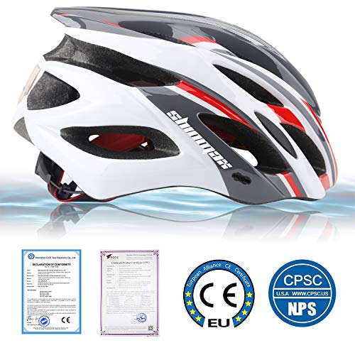 Casco Bicicleta/Casco Bicic con Luz LED,Certificado CE,Casco Ciclismo con Visera y Forro Desmontable Especializado con Luz de Seguridad Super Light Casco Bici para Skateboarding Ski & Snowboard