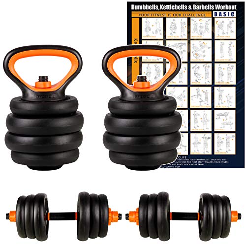 CCLIFE Pesa Rusa Mancuernas Ajustables con Pesa Barra 2x10KG,2x12,5KG,2x20KG, Color:Ohne Verbindungsrohr, 2x12.5 KG