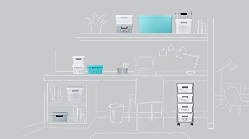 Curver - Mueble Organizador 4 Cajones Infinity con Ruedas - Cajones Extraíbles - Colores Gris / Blanco