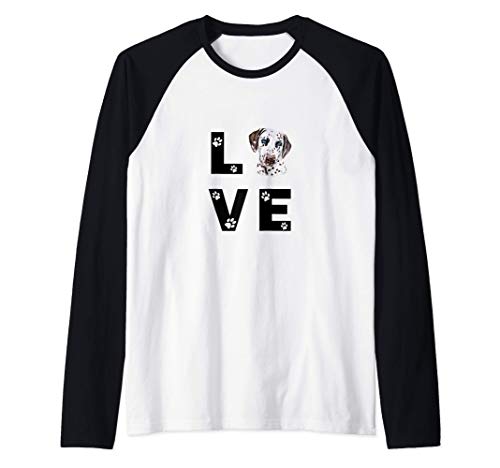 Dálmata Perro Love Regalo Camiseta Manga Raglan