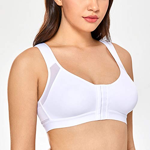 DELIMIRA - Sujetador Corrector de Postura con Soporte de Espalda en X para Mujer Blanco 90B