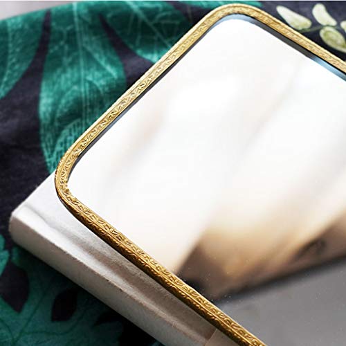 Espejo de escritorio para tocador Hierro forjado Espejo decorativo, retro rectángulo de escritorio de alta definición Espejo de maquillaje Espejo antiguo Adecuado for la novia de regalo Espejo de maqu
