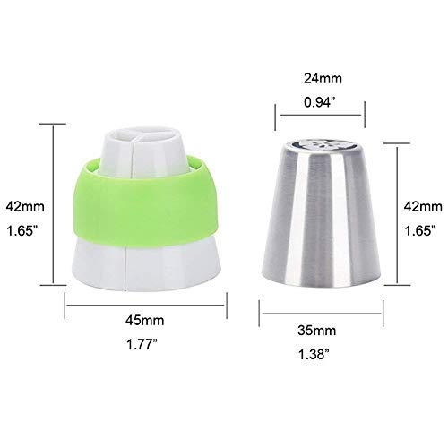 FOKULUNDA Juego de Puntas de tuberías Rusas 14 Piezas Kit de Suministros para decoración de Pasteles Puntas de formación de Hielo Boquillas de formación de Hielo Suministros para Hornear