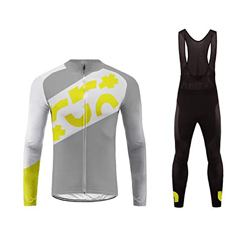 Future Sports UGLYFROG Maillot de Ciclismo Ropa Ciclismo Conjunto para Hombre Culotte Manga Larga+ Bib Long Pantalones with Gel Pad