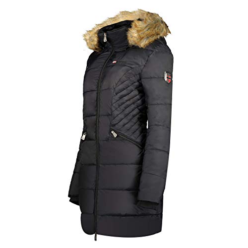 Geographical Norway Abby - Parka con capucha para mujer Negro L