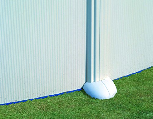 Gre KITPR458 Atlantis - Piscina Elevada Redonda, Aspecto Acero Blanco, 460 x 132 cm