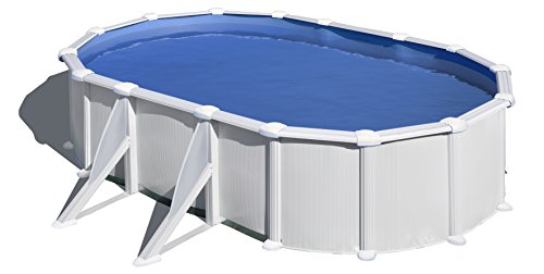 Gre KITPROV508 Atlantis - Piscina Elevada Ovalada, Aspecto Acero Blanco, 500 x 300 x 132 cm