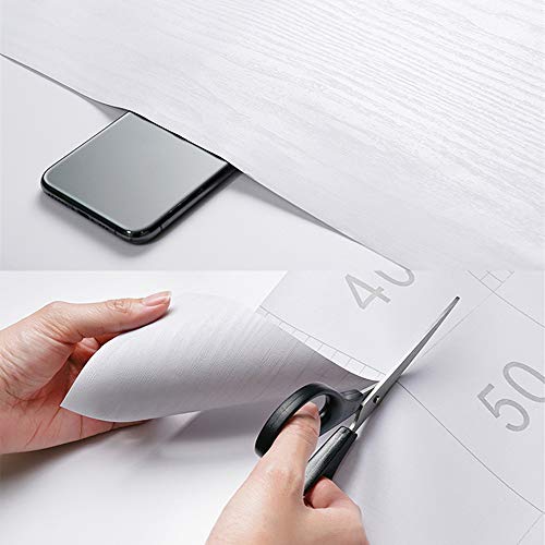 Hode Papel Pintado Vinilo Autoadhesivo Blanco Mate con Textura Papel Adhesivo para Muebles Cocina Film Adhesivo para Muebles 40X500cm