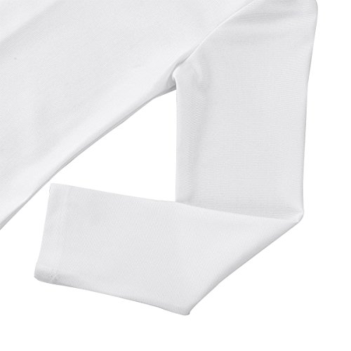 iiniim Maillot Manga Larga con Cremallera Niña Ballet Danza Gimnasia Ritmica Artística Leotardo Clásico Elástico Bailarina Leotard Mono Unitard Invierno Dancewear para Chicas Blanco 4-5 años