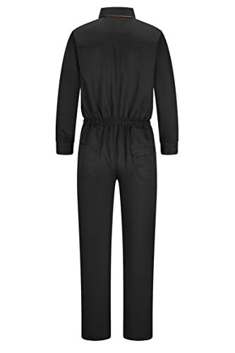 Jkroling Pantalones con Peto de Trabajo para Hombre, Ropa de Trabajo Mono de Trabajo, Resistente al Aceite para Mecánicos, para jardín y Garaje, para Mantener Limpio (XXL, Negro)