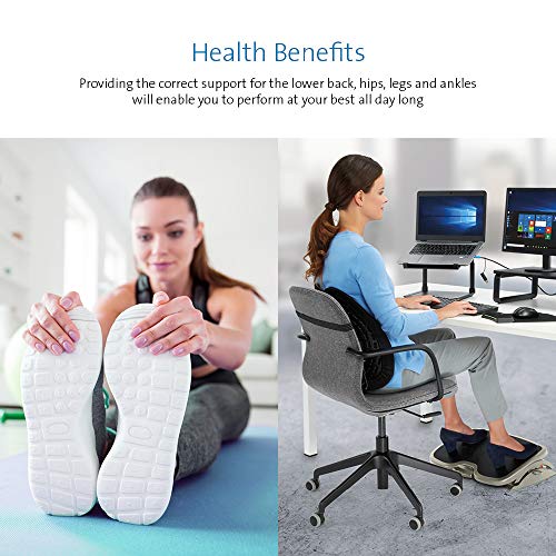 Kensington 56146 Reposapiés Ergonómico Ajustable SoleMate Plus, Mejora la Postura y Alivia Dolores Relacionados con la Ciática y otros Problemas Ortopédicos, Negro/Gris