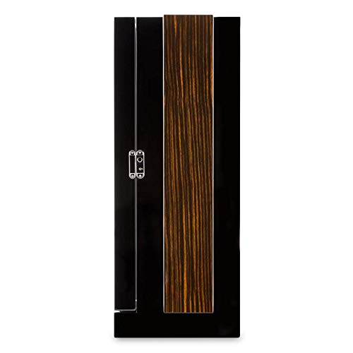 KLARSTEIN Klingenthal Single Edition - Estuche Relojes, Caja bobinadora, 12 bobinas, Capacidad para 12 Relojes, Panel de Control táctil, Iluminación LED, Elaborado a Mano, Vitrina de Madera, Negro