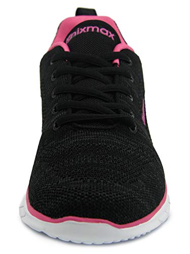 Knixmax-Zapatillas Deportivas para Mujer, Zapatillas de Running Fitness Sneakers Zapatos de Correr Aire Libre Deportes Casual Zapatillas Ligeras para Correr Transpirable, EU40 Negre Rose