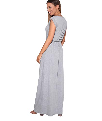 KRISP Vestido Mujer Tallas Grandes Largo Barato Casual Ibicenco De Día Ropa Hippie Online Ofertas, (Gris (3269), 38 EU (10 UK)), 3269-GRY-10