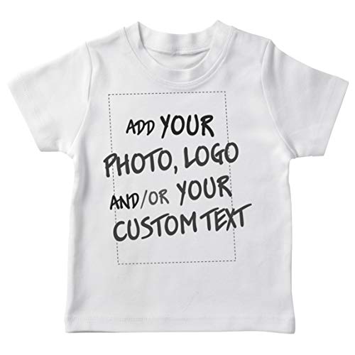 lepni.me Camiseta para Niño/Niña Regalo Personalizado, Agregar Logotipo de la Compañía, Diseño Propio o Foto (1-2 Years Blanco Multicolor)