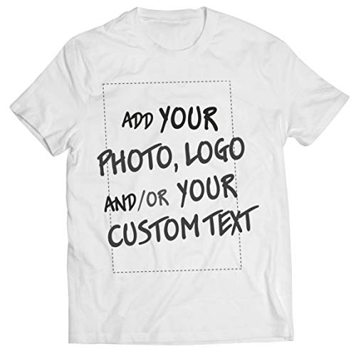 lepni.me Camisetas Hombre Regalo Personalizado, Agregar Logotipo de la Compañía, Diseño Propio o Foto (Small Blanco Multicolor)