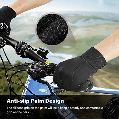 LERWAY Guantes Cálidos de Invierno,Pantalla Táctil a Prueba de Viento Guantes Deportivos para Hombres y Mujeres, Guantes Antideslizantes para Correr, Conducir, Ciclismo, Escalar (M)