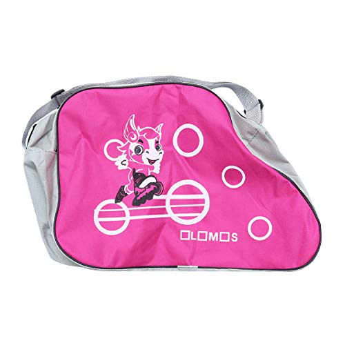 LIOOBO Bolsa para Patines de Hielo, Estampada, Bolsa de Almacenamiento, portátil, Correa de Hombro Ajustable, Patines en línea para niños y Adultos (Rosa)