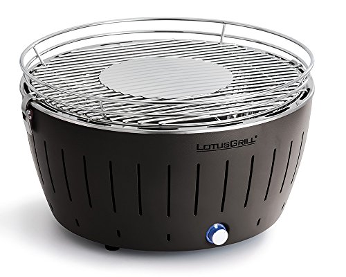 LotusGrill G-AN-435 - Barbacoa de carbón sin humo, color antracita, diámetro de la parrilla del grill de 435 mm, altura 257 mm, XL
