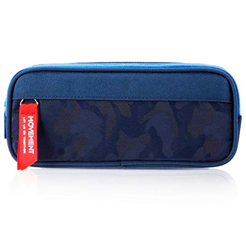 Maomaoyu Grandes Capacidad Estuches Escolares Triple con Tres Cremalleras, Estuche Lapices de Colores Para Niñas y Niño (Azul)