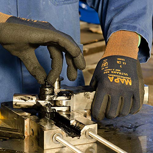 MAPAÑO® Profesional Ultrane Grip and Proof Talla 6 Guantes - Grande, Azul Oscuro/Negro (Pack de 2)
