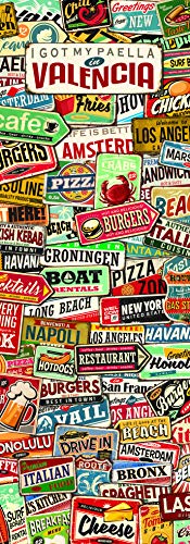 MEGADECOR Vinilo Adhesivo Decorativo para Nevera con Diseño de Carteles Vintage I Got MY Paella IN Valencia (200cm x 70cm)