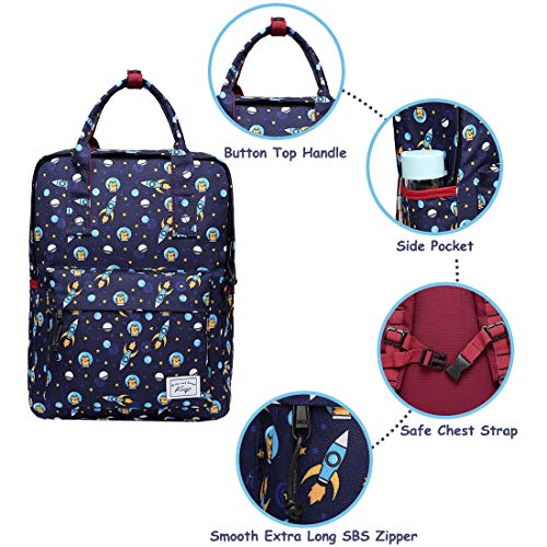 Mochila Niños Infantil, Kasgo Mochila Escolar Niños Mochila Preescolar Personalizada de Kindergarten con Correa Pecho Astronauta