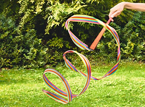moses. 38075 - Banda de Gimnasia para balancear, Bailar y Jugar | Banda de Baile con Varilla de Madera para niños