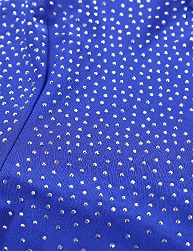 MSemis Maillot Baile Latino para Hombres Body Patinaje Gimansia Maillot Danza Lírica Camisa Danza Latina Manga Larga Tango Leotardo Ropa Actuación Competición Azul Large