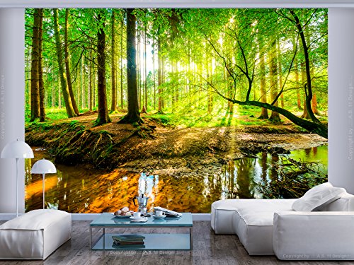 murando Fotomurales 300x210 cm XXL Papel pintado tejido no tejido Decoración de Pared decorativos Murales moderna de Diseno Fotográfico Bosque Naturaleza c-B-0241-a-a