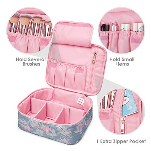 Neceser de Viaje para Maquillaje, Organizador Grande para Mujeres y niñas (Flamenco)