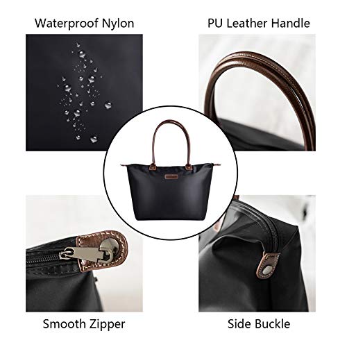NOTAG Bolsos de Mujer, Grande Bolsos Totes Impermeable de Nylon Bolso Bandolera (Negro)