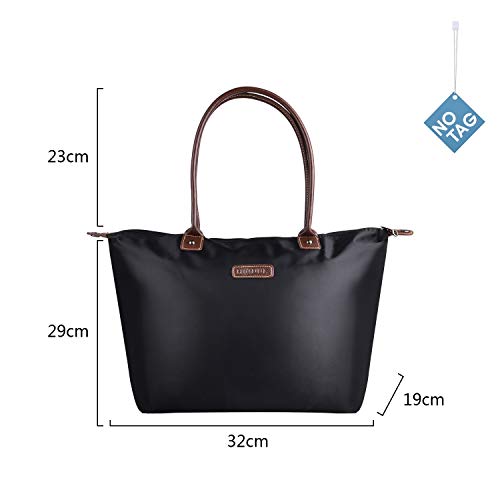 NOTAG Bolsos de Mujer, Grande Bolsos Totes Impermeable de Nylon Bolso Bandolera (Negro)