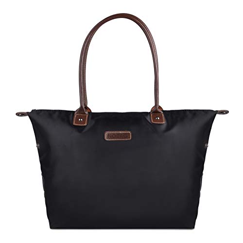 NOTAG Bolsos de Mujer, Grande Bolsos Totes Impermeable de Nylon Bolso Bandolera (Negro)