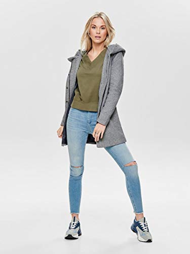 Only onlSEDONA Coat OTW Noos Abrigo, Gris (Light Grey Melange), 38 (Talla del Fabricante: Medium) para Mujer