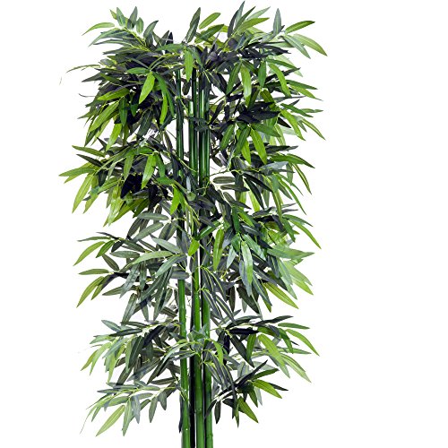 Outsunny Bambú Artificial 180cm con Cañas Naturales Árbol Planta Sintética Decorativa con Maceta Casa Jardín Decoración PE