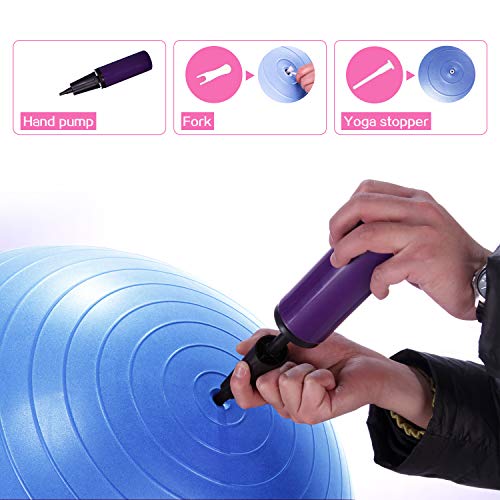 PROIRON Fitness Pelota de Ejercicio - Bola Suiza con Bomba de Inflado,Bola de Yoga antirrebote y Antideslizante,Bola de Equilibrio para Gimnasio Pilates Gimnasio de Yoga Azul 65cm