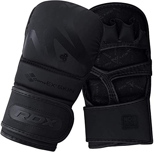 RDX Guantes MMA para Artes Marciales Entrenamiento, Convex Skin Sparring Guantillas, Bueno para Grappling, Muay Thai, Saco de Boxeo, Lucha Libre, Combate Training y Kickboxing